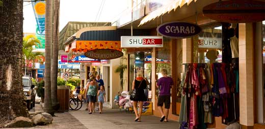 For visitors, everyday is shopping day in Byron, but locals say that at the height of the toruist season they can't even find a seat in a cafe.