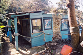 crater_hut_b The hut above the Mens' Hut, western side. Late-1980s.