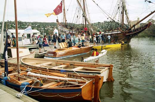 lton-wood_boats Launceston's wooden boat expo — and the replica of the Dutch vessel of exploration.